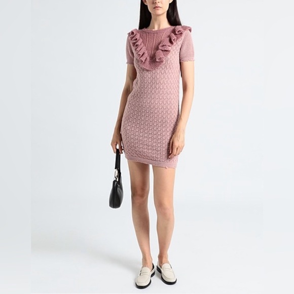 Pinko Dresses & Skirts - NWT! $367! Pinko Mini Dress with Virgin Wool Pastel pink color Size Small Italy